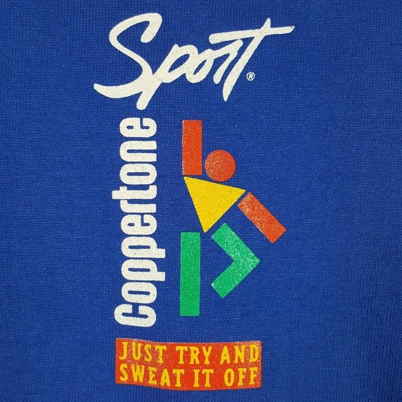 Vtg 80s Coppertone Sport T-Shirt M Blue Deadstock - Picture 4 of 7